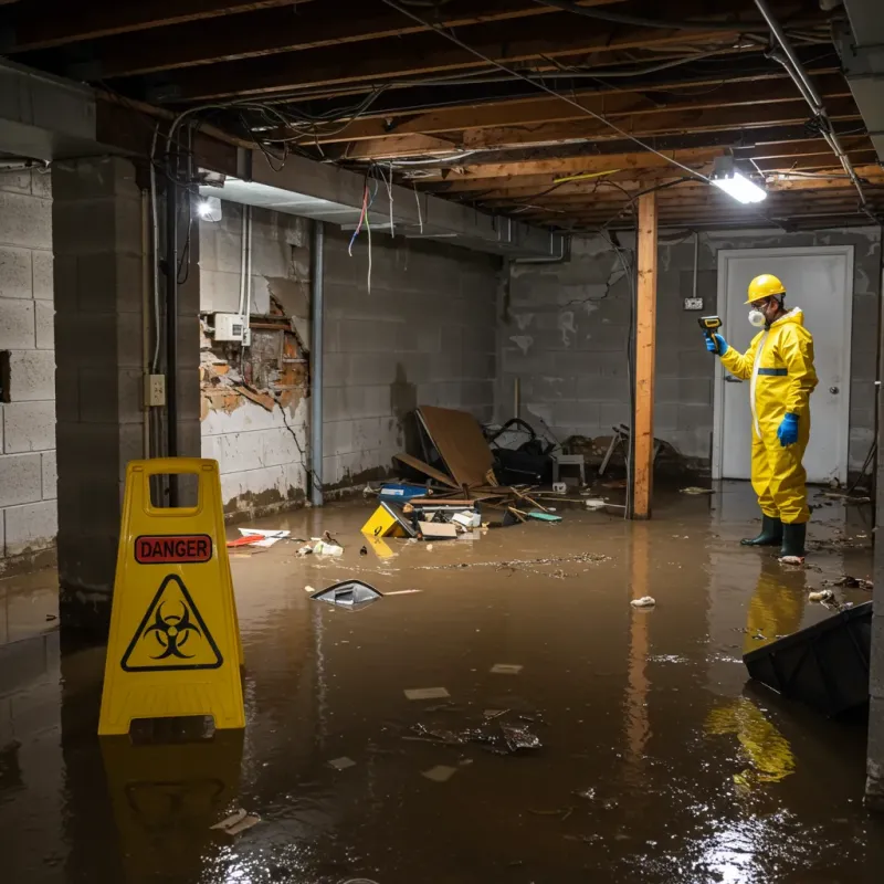 Flooded Basement Electrical Hazard in New Haven, IN Property