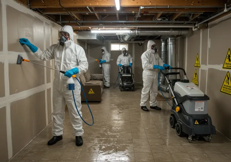 Basement Moisture Removal and Structural Drying process in New Haven, IN